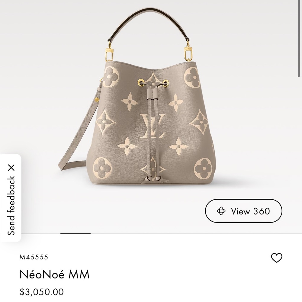 Louis Vuitton NéoNoé MM Dove Cream Shoulder Bag